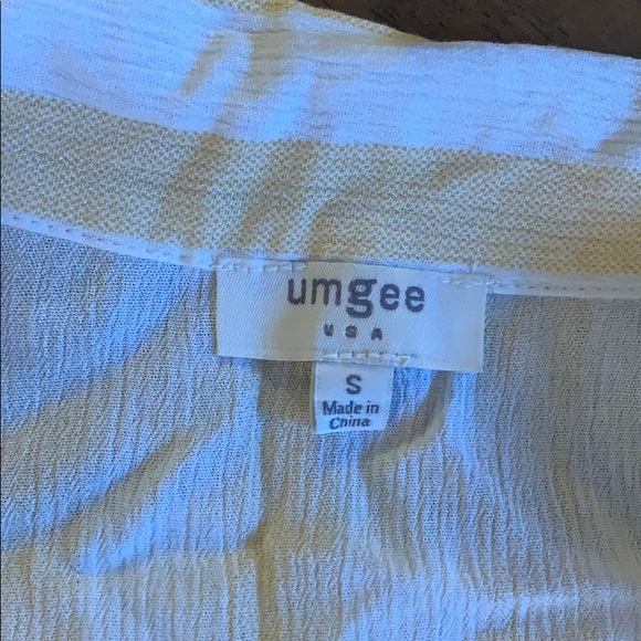 Umgee Yellow & White Button Down - Picture 2 of 6